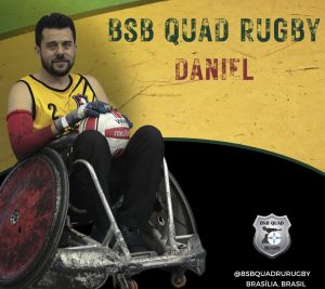 Atleta de Rugby em Cadeira de Rodas - Davidson Daniel, em partida de campeonato de Rugby em Brasília DF
