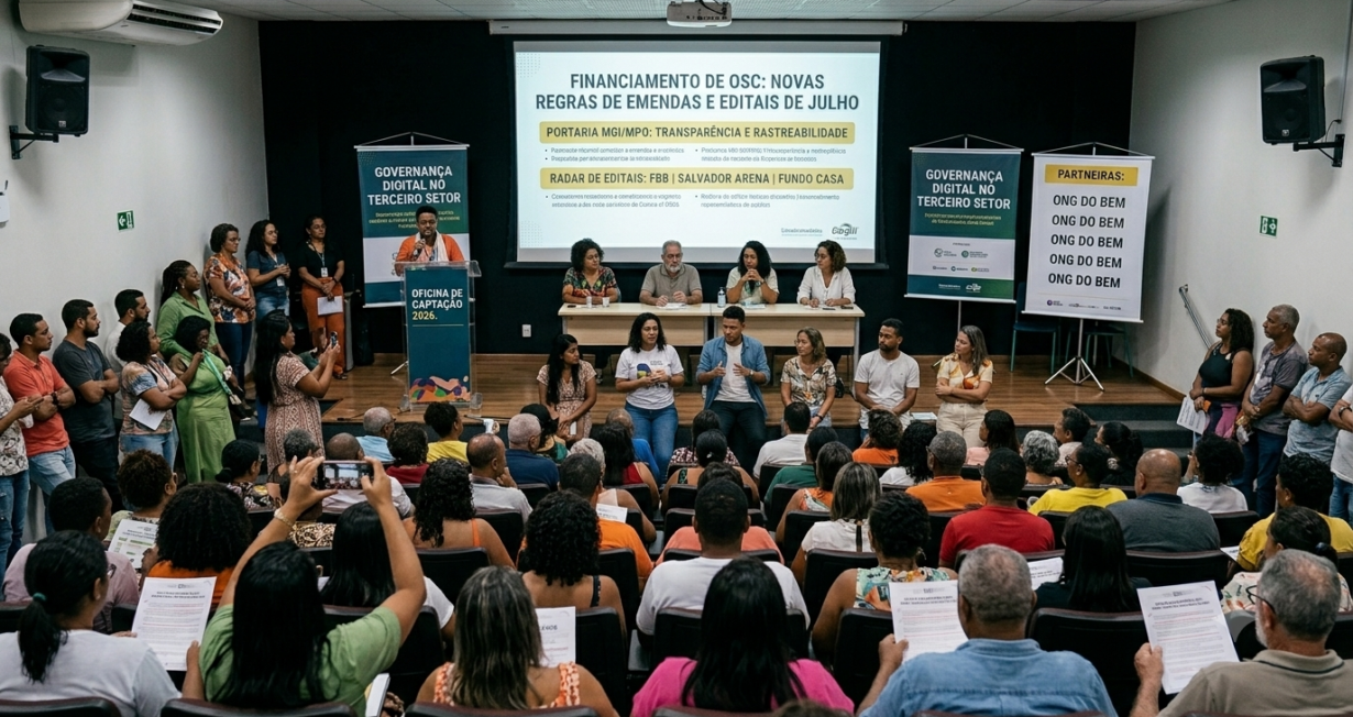 Auditório em Camaragibe lotado para oficina de financiamento de Osc e novas regras de emendas.